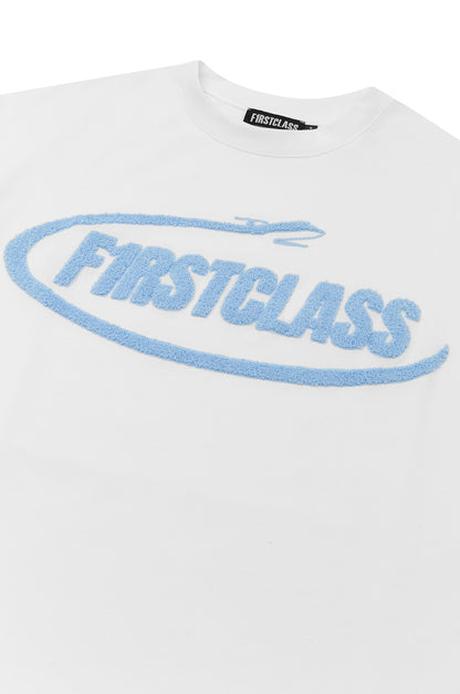 JET LOGO TEE ICE WHITE/COOL BLUE