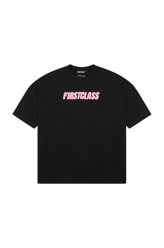 SIGNATURE LOGO TEE BLACK/HOT PINK