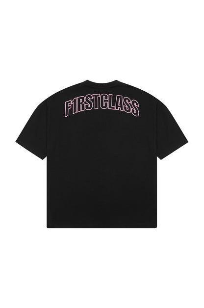 SIGNATURE LOGO TEE BLACK/HOT PINK