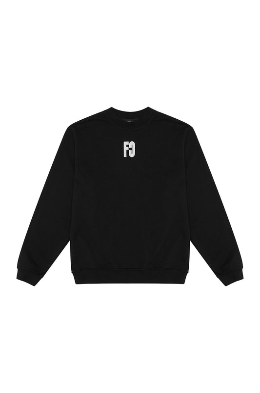 FC LOGO CREWNECK BLACK/WHITE