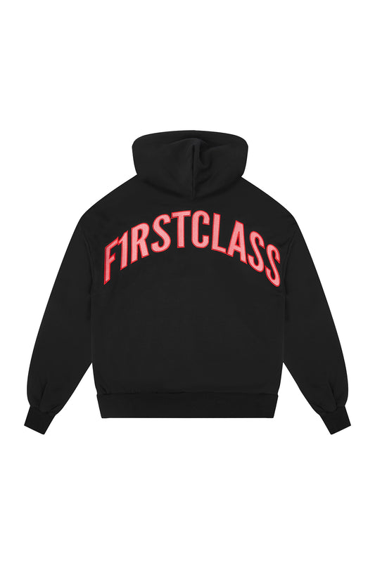 LOGO HOODIE BLACK/CHERRY