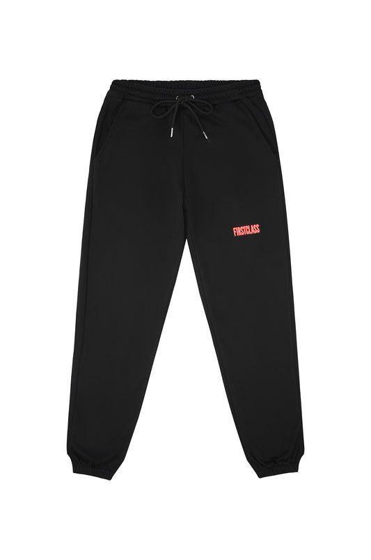 LOGO JOGGERS BLACK/CHERRY